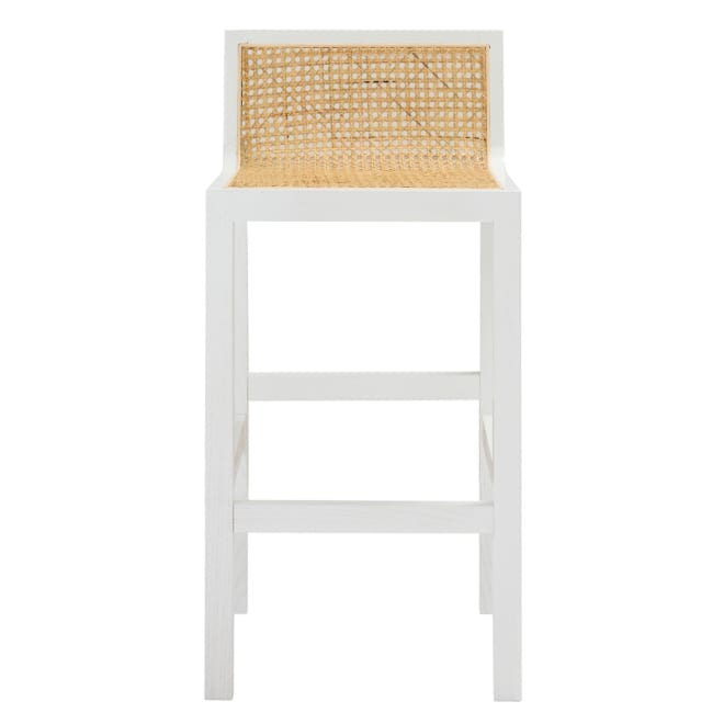 Zeta White & Rattan Counter Stool color White