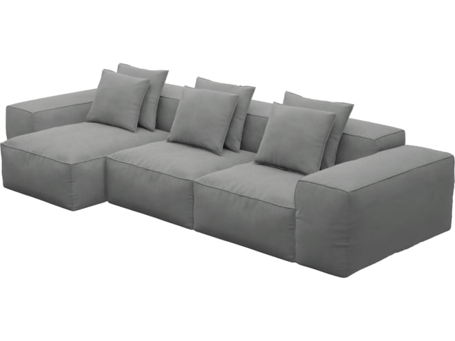 Riley Maya Flint Modular Sofa - 3 Seater Chaise color Maya Flint