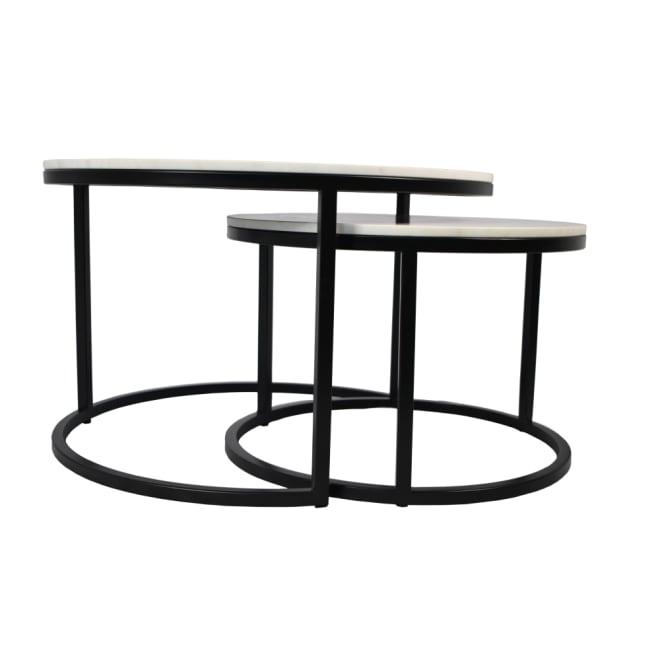 Mercer Coffee Table Black Marble Set of 2 color Black