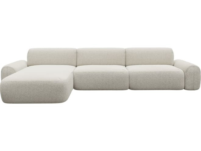 Beckett Boucle Ivory Chaise Sofa - 3 Seater color Boucle Ivory
