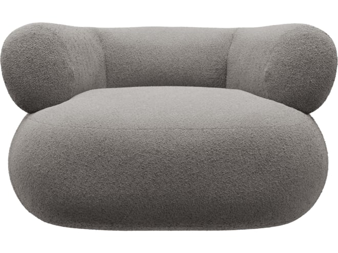 Colette Boucle Pumice Swivel Armchair color Boucle Pumice