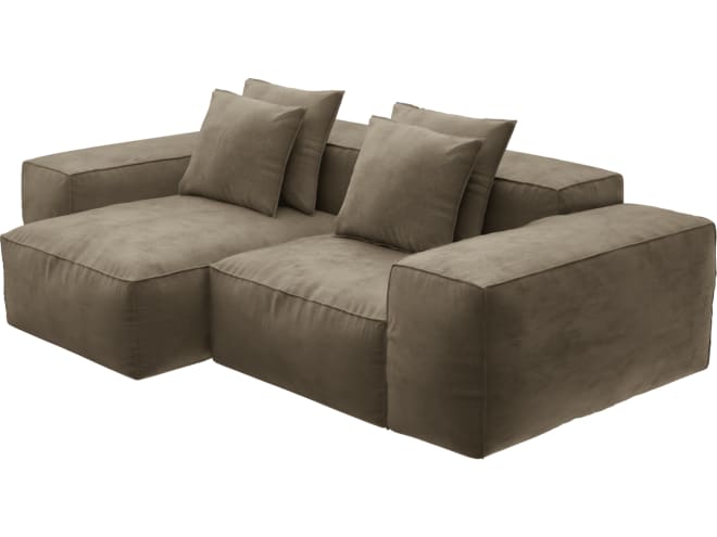 Riley Tribute Walnut Modular Sofa - 2 Seater Chaise color Tribute Walnut