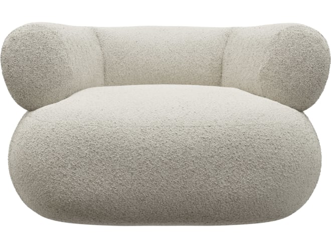 Colette Boucle Ivory Swivel Armchair color Boucle Ivory