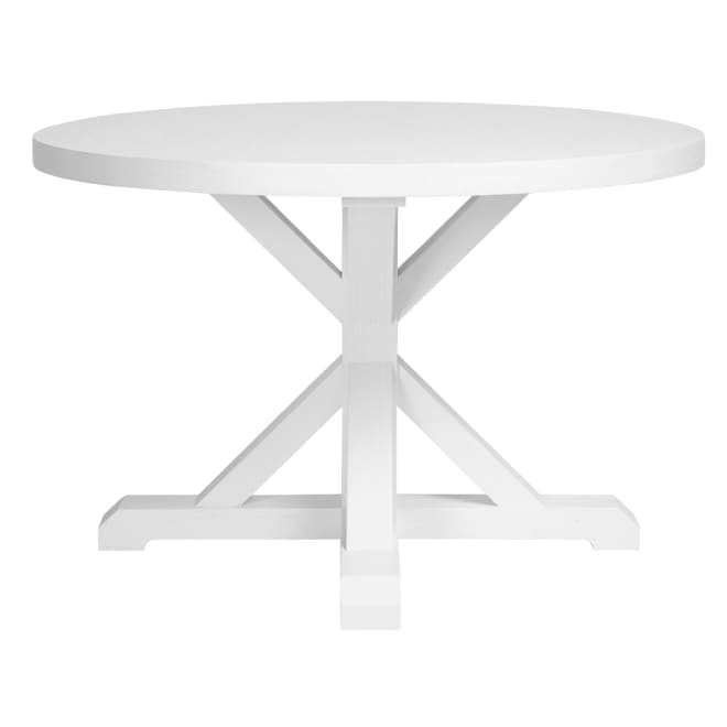 Deckler Round Dining Table White - 120/150 x 120/150 x 77cm color White