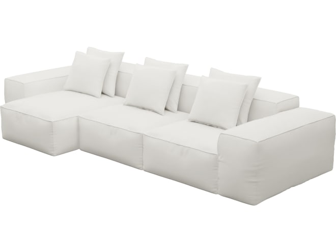 Riley Tribute Ice Modular Sofa - 3 Seater Chaise color Tribute Ice