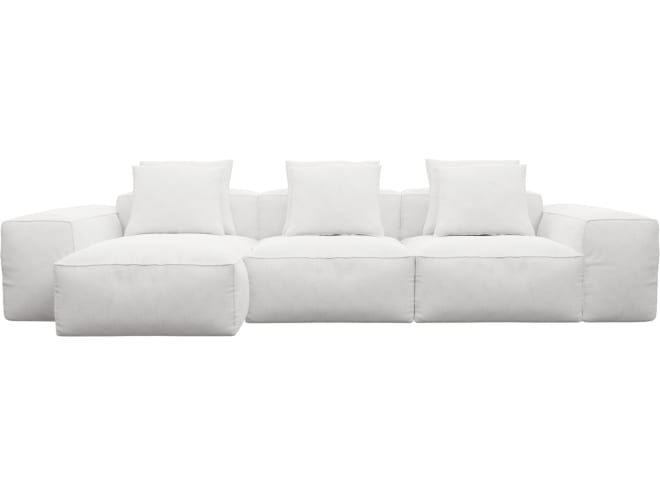 Riley Noa Fog Modular Sofa - 3 Seater Chaise color Noa Fog