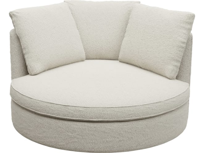 Adore Boucle Ivory Swivel Chair color Boucle Ivory