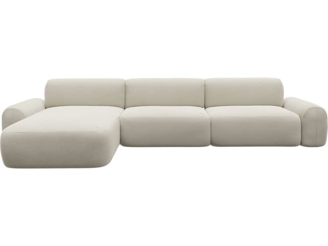 Beckett Muse Flax Chaise Sofa - 3 Seater color Muse Flax