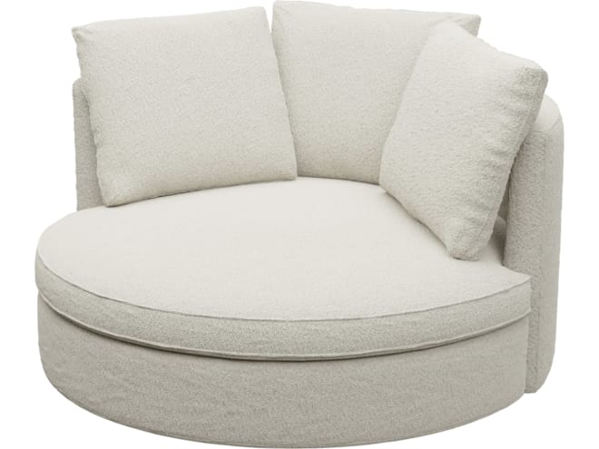 Adore Boucle Ivory Swivel Chair color Boucle Ivory