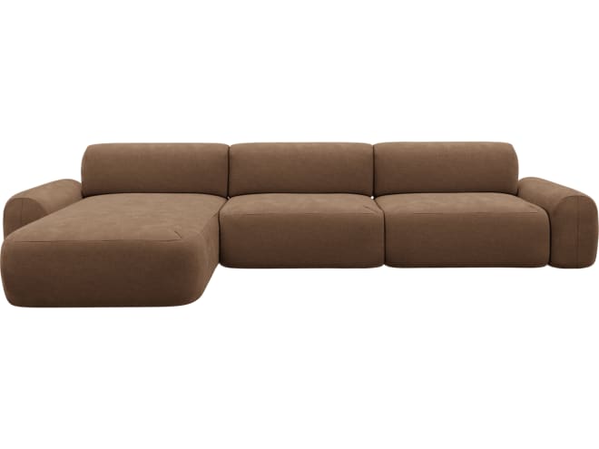 Beckett Tribute Chestnut Chaise Sofa - 3 Seater color Tribute Chestnut