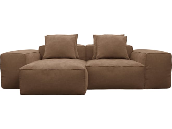 Riley Tribute Chestnut Modular Sofa - 2 Seater Chaise color Tribute Chestnut