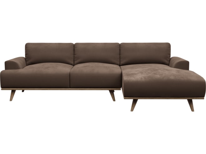 Dane Muse Chocolate Chaise Sofa - 3 Seater color Muse Chocolate