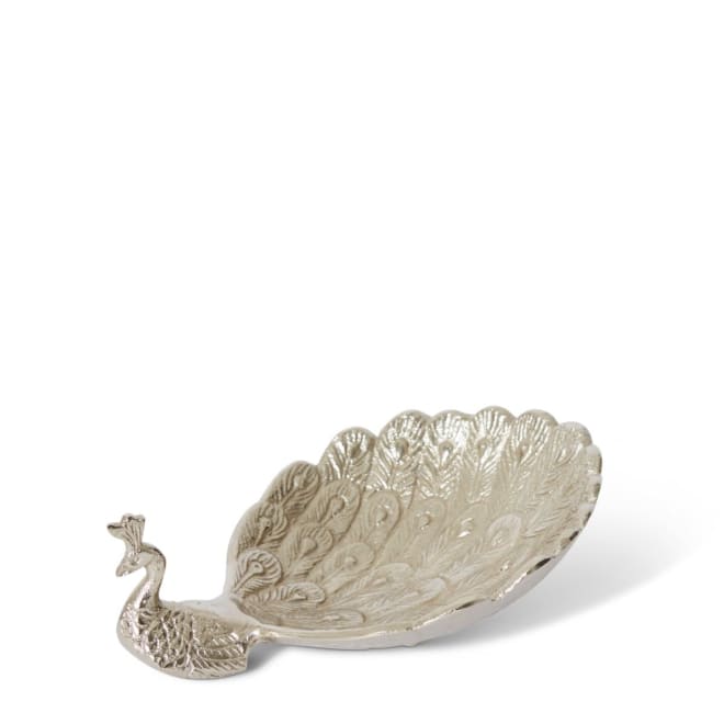 Peacock Trinket Dish - 20 x 15 x 7cm color Nickel