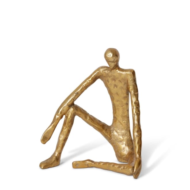 Man Sitting Scuplture - 20 x 13 x 23cm color Antique Gold