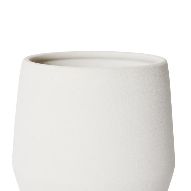 Mason Pot w. Saucer - 18 x 18 x 18cm color White