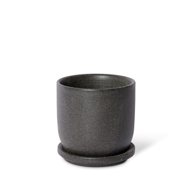Allegra Pot w. Saucer - 12 x 12 x 12cm color Black