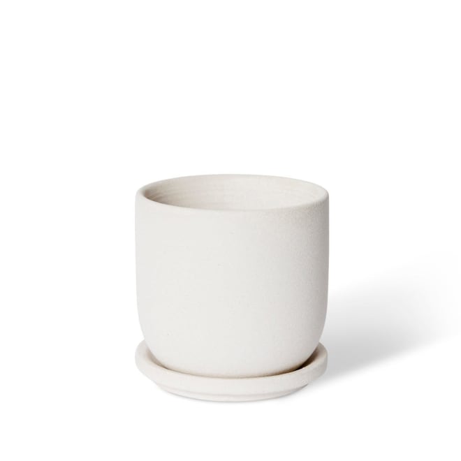 Allegra Pot w. Saucer - 12 x 12 x 12cm color White