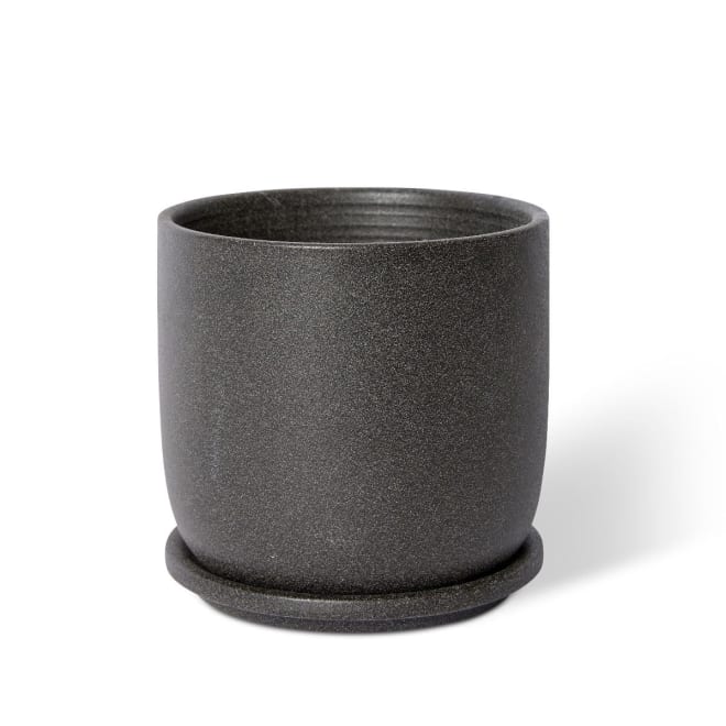 Allegra Pot w. Saucer - 15 x 15 x 15cm color Black