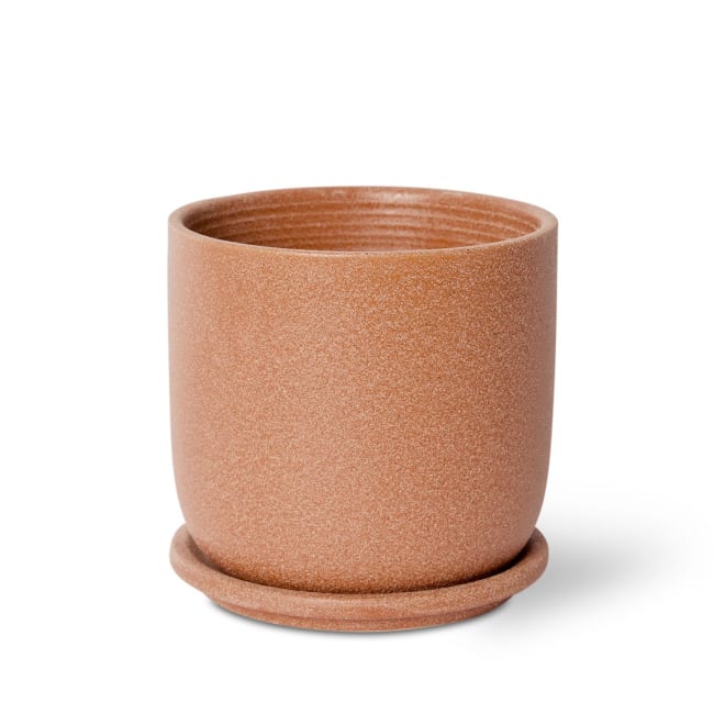 Allegra Pot w. Saucer - 15 x 15 x 15cm color Terracotta