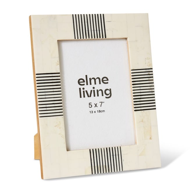 Emene 5x7" Photo Frame - 19 x 1 x 24cm color Cream/Black