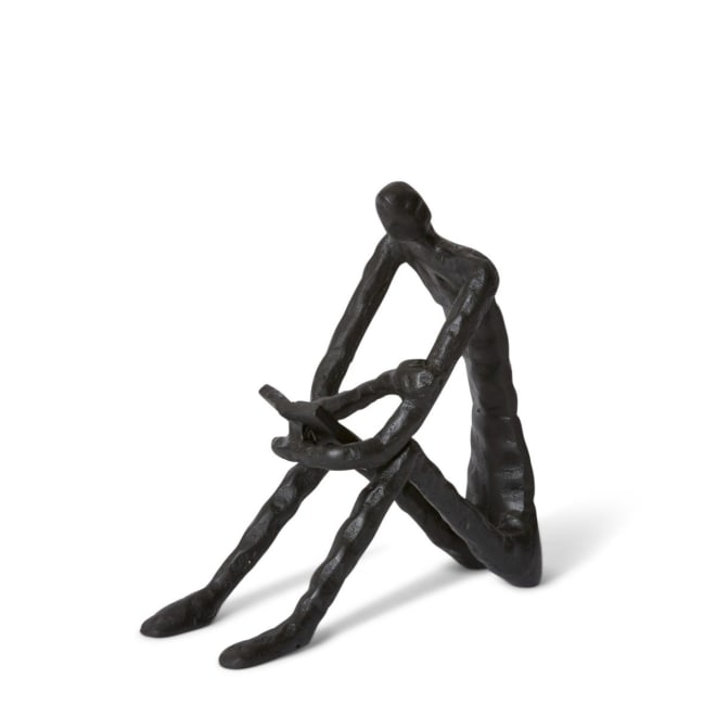 Man Reading Scuplture - 22 x 10 x 23cm color Black