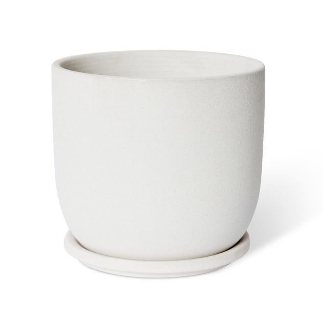 Allegra Pot w. Saucer - 19 x 19 x 18cm color White