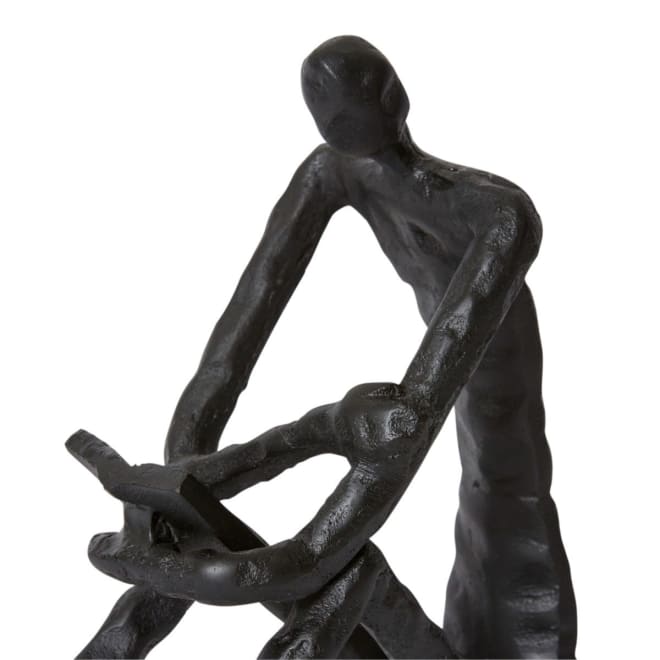 Man Reading Scuplture - 22 x 10 x 23cm color Black
