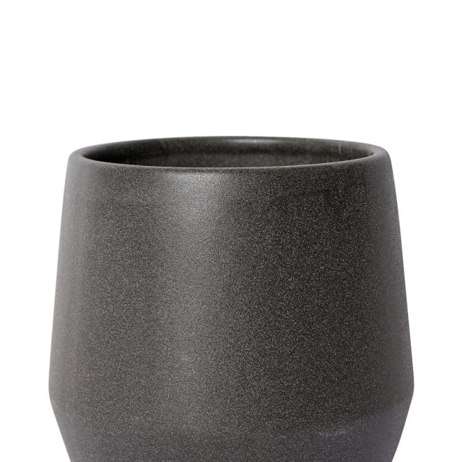 Mason Pot w. Saucer - 18 x 18 x 18cm color Black