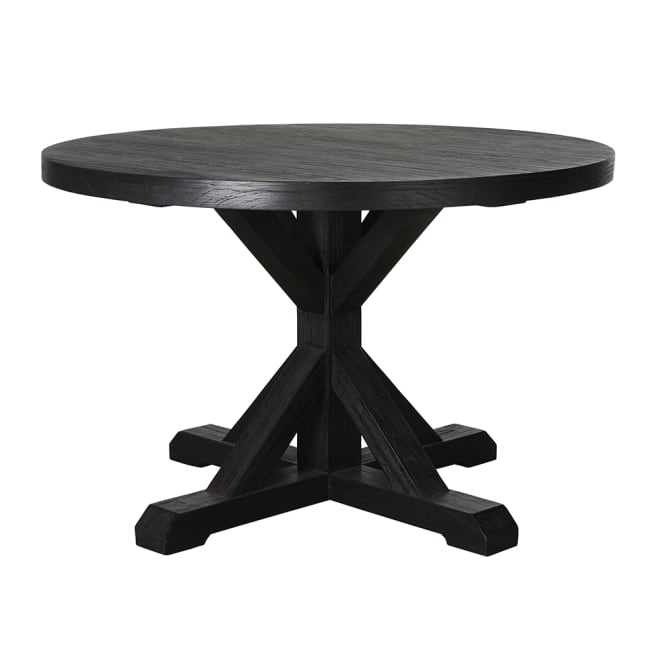 Deckler Round Dining Table Black - 120/150 x 120/150 x 77cm color Black