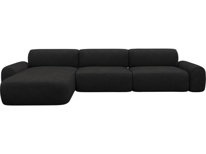 Beckett California Charcoal Chaise Sofa - 3 Seater color California Charcoal