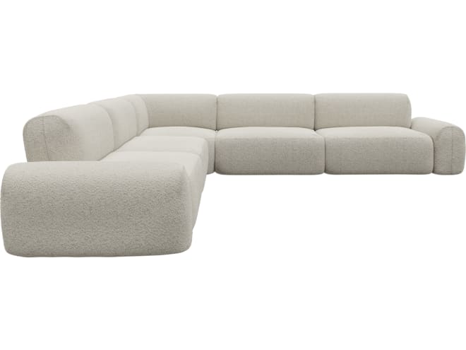 Beckett Boucle Ivory Modular Corner Sofa - 7 Piece color Boucle Ivory