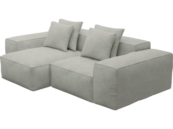 Riley Toorak Pebble Modular Sofa - 2 Seater Chaise color Toorak Pebble