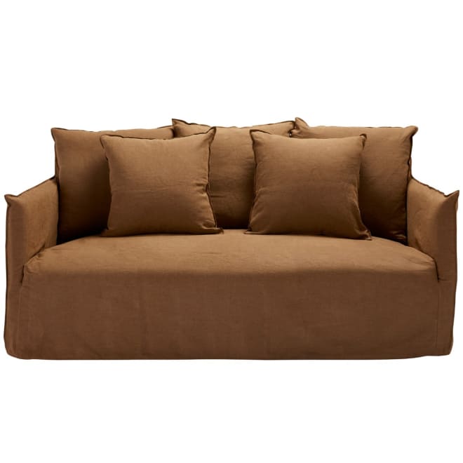 Como Linen Sofa Cocoa - 2.5 Seater color Linen Cocoa