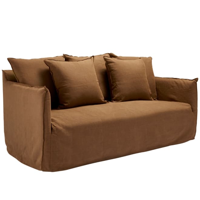 Como Linen Sofa Cocoa - 2.5 Seater color Linen Cocoa