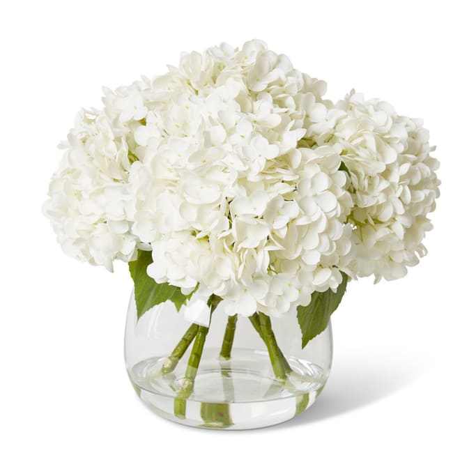 Hydrangea Classic White - 34 x 34 x 34cm color White/Clear