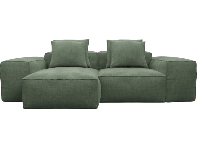 Riley Tribute Dark Jade Modular Sofa - 2 Seater Chaise color Tribute Dark Jade