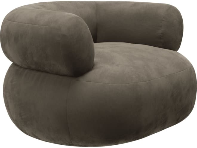 Colette Muse Mink Swivel Armchair color Muse Mink