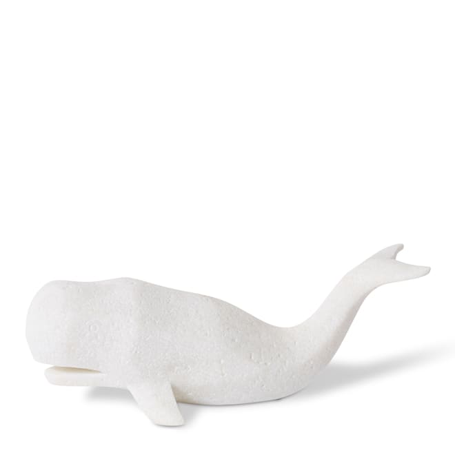 Whale Sculpture White - 31 x 10 x 11cm color White