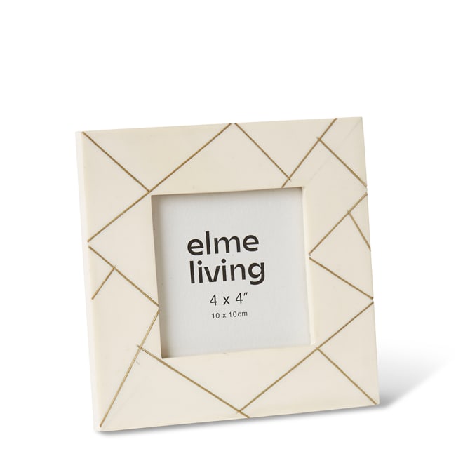 Panya 4x4" Photo Frame Cream/Gold - 17 x 1 x 17cm color Cream/Gold