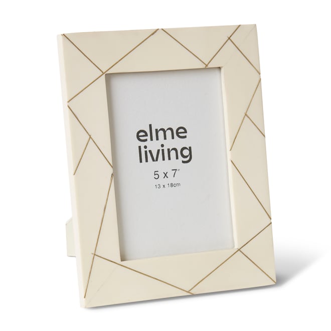 Panya 5x7" Photo Frame Cream/Gold - 19 x 1 x 24cm color Cream/Gold