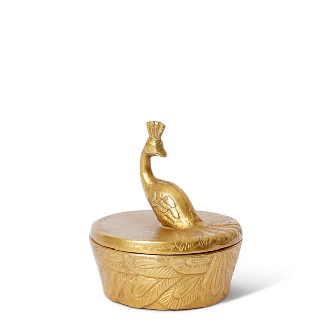Peacock Trinket Box - 12 x 12 x 13cm