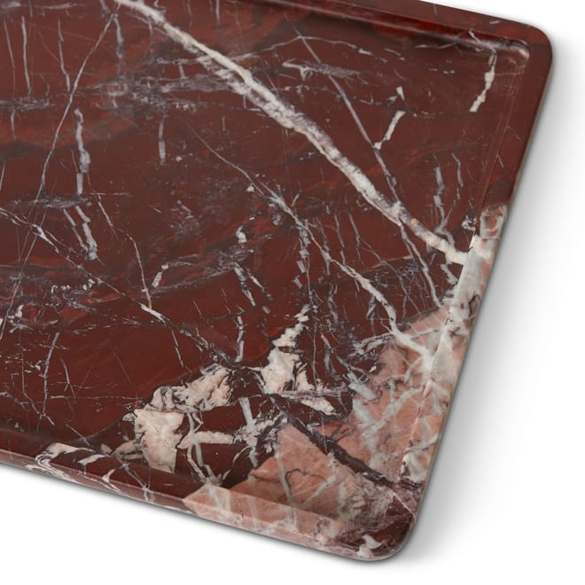 Friedrich Rosso Lavento Marble Decor Tray Burgundy - 50 x 25 x 2cm color Burgundy