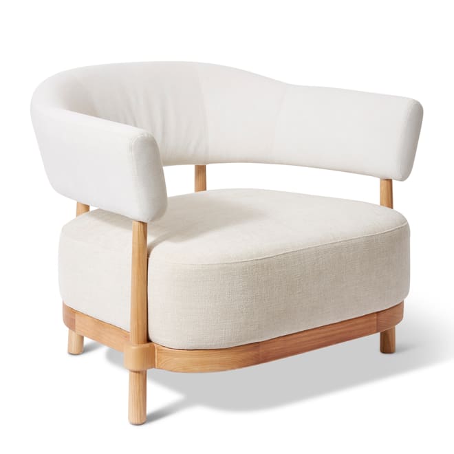 Leon Chair - 90 x 77 x 75cm color Cream/Natural