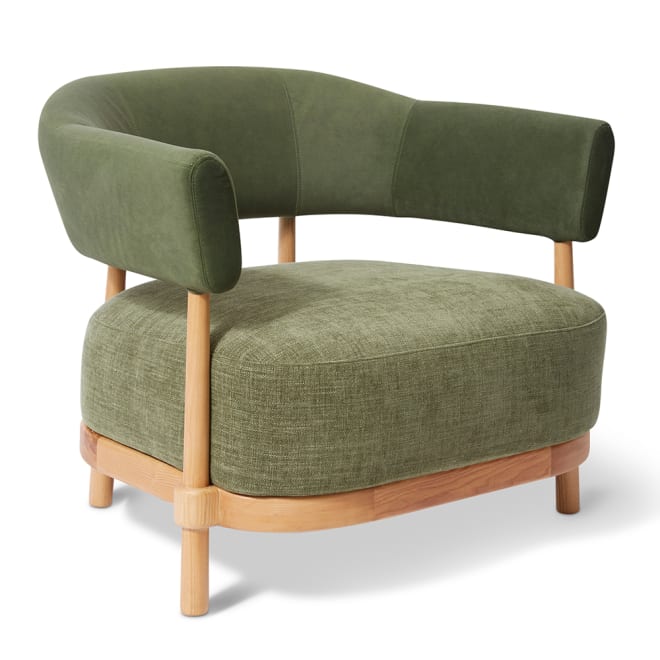 Leon Chair - 90 x 77 x 75cm color Green/Natural