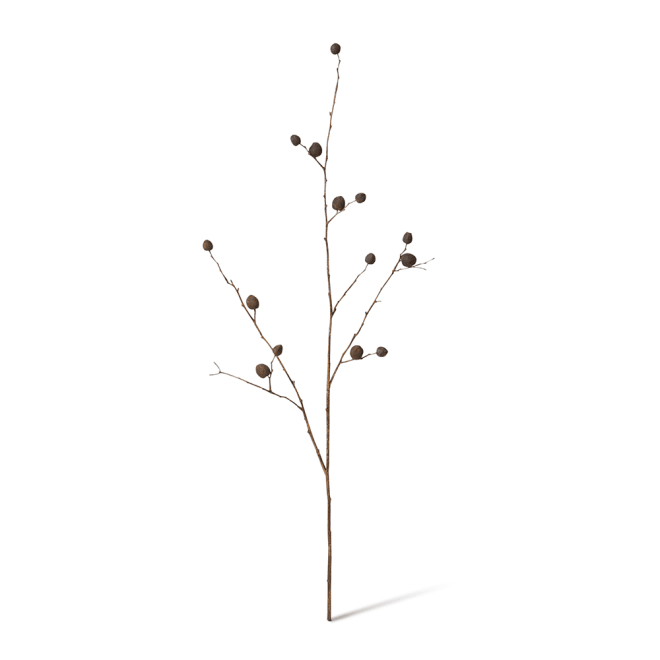 Berry Pod Dried Look Branch - 16 x 8 x 85cm color Dark Brown