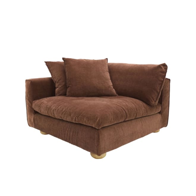 Tully Muse Rust Left Arm Facing Chair Module color Muse Rust