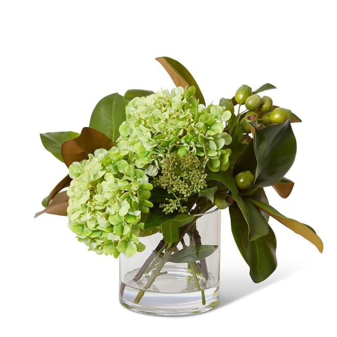 Hydrangea Mix Green  - 36 x 36 x 39cm color Green/Clear