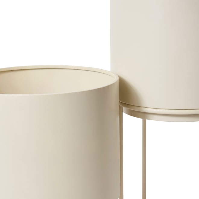 Gunner Planter with Stand Set 2 28 x 28 x 56cm / 32 x 32 x 36cm color Beige