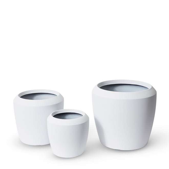Malik Planter Set of 3 (Outdoor) - 34 x 34 x 31cm / 43 x 43 x 38cm / 55 x 55 x 48cm color White