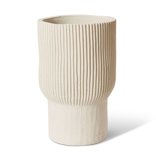 Fezeka Tall Fibrestone Planter White - 31 x 31 x 48cm color White